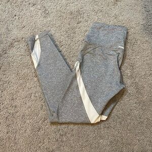 AERIE Light Gray & White Althletic Leggings- Size Small